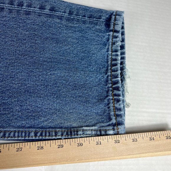 Levi's Jeans Men 36x32* 505 Regular Straight Blue Faded Whisker Denim Tag 36x34 - Picture 12 of 16